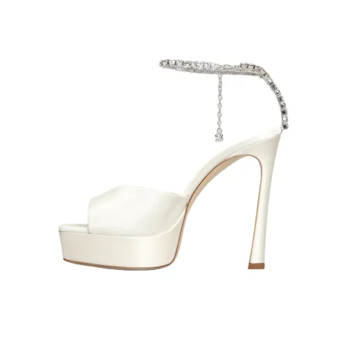 Jimmy Choo Saeda One Strap Sandals 12.5cm Women's Beige
