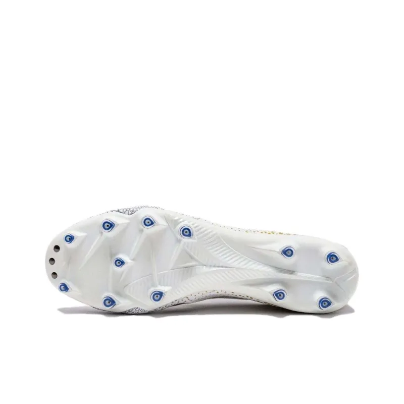 Diadora Soft Ground Anti Slip Wear Resistant Soccer Shoes Men's White-4