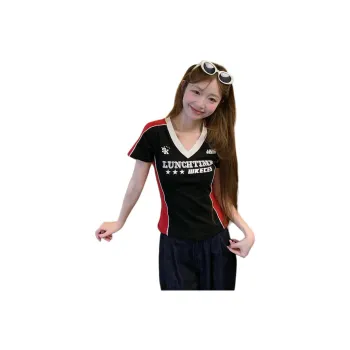 Mu Xiao Xin T Shirts Women's Black & Red