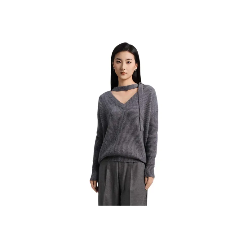 Blood Glitter Cashmere Sweater Women's Dark Gray-0