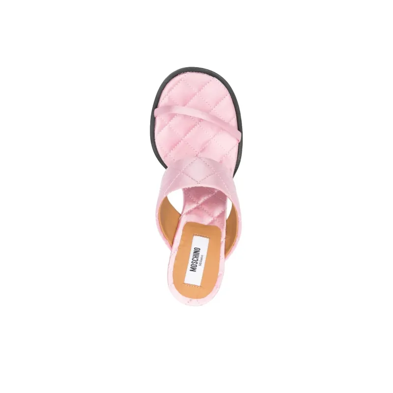 MOSCHINO Slide Slippers 10.5cm Women's Pink-4