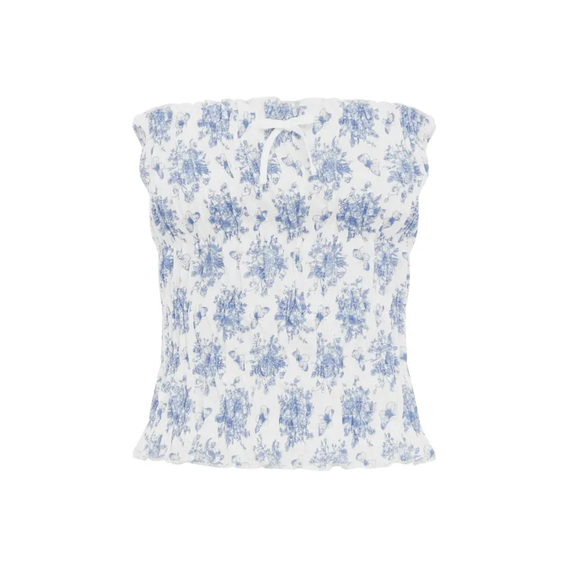 WITH JEAN FW24 Bea Top Strapless Top Women's Toile Papillon/Fabric Butterfly-0