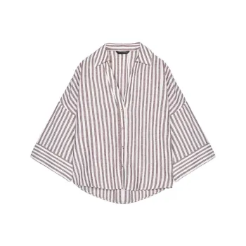 ZARA Shirts Women's Brown/White