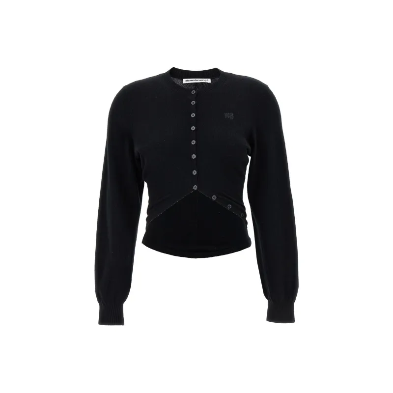 Alexander Wang Split Hem Cardigan Black-0