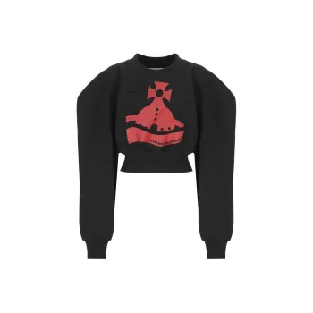 Vivienne Westwood Logo Printed Cropped Sweatshirt