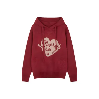 Mo Han Yi Mei Knitwear Women's Vintage Red