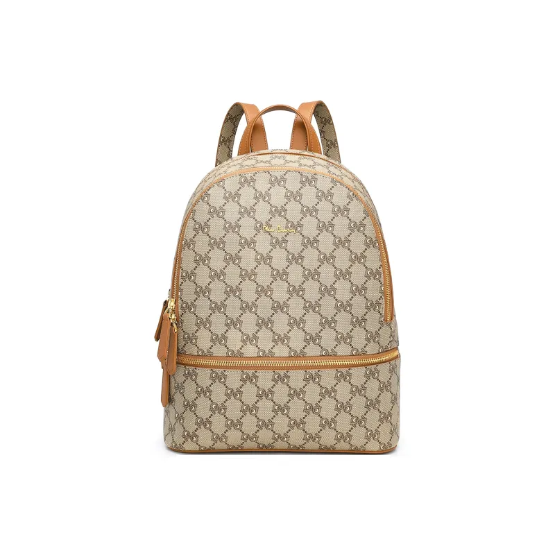 PIERRE CARDIN PVC Polyvinyl Chloride Backpack Women's Dark Khaki-0