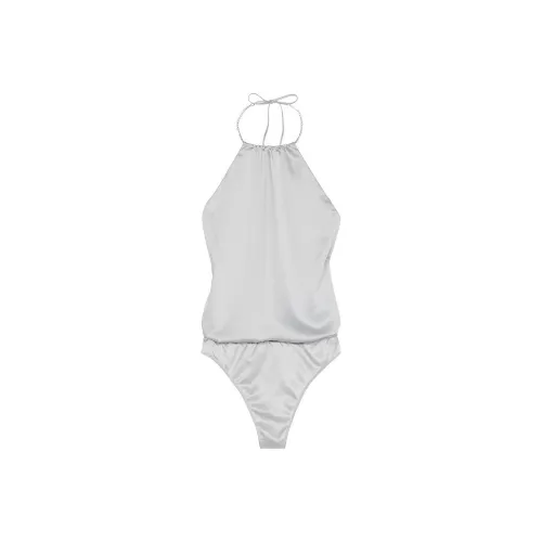 Victoria's Secret Very Sexy Twinkle Strap Satin Teddy / SILVER PEARL Jumpsuit Women's Silver Pearl