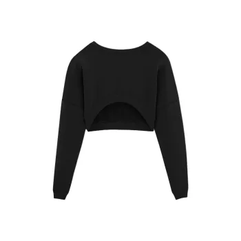 SAINT LAURENT Crewneck Cropped Sweatshirt