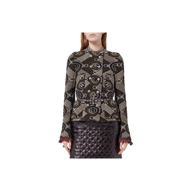 CHANEL 24 New Fall And Winter Arrivals Jackets Coats Women's Khaki-0