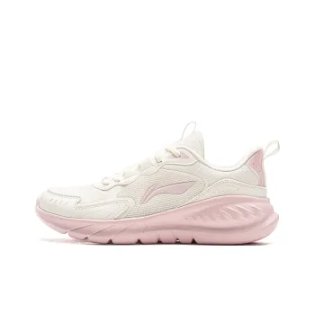 LiNing Cushioning, Abrasion Resistant, Breathable, Lightweight Low Top Sprint Running Shoes Women's Ivory
