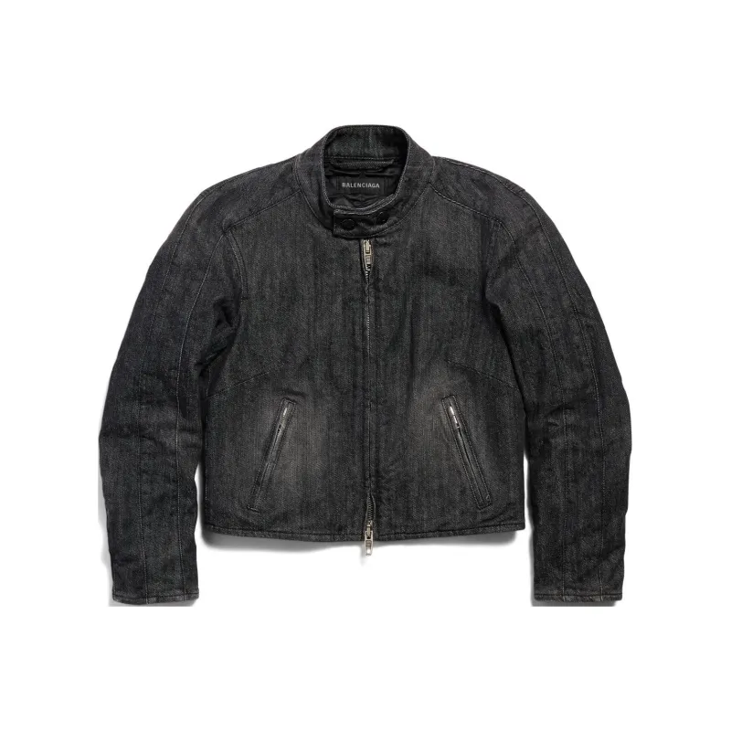 Balenciaga Shrunk Denim Racer Jacket-0