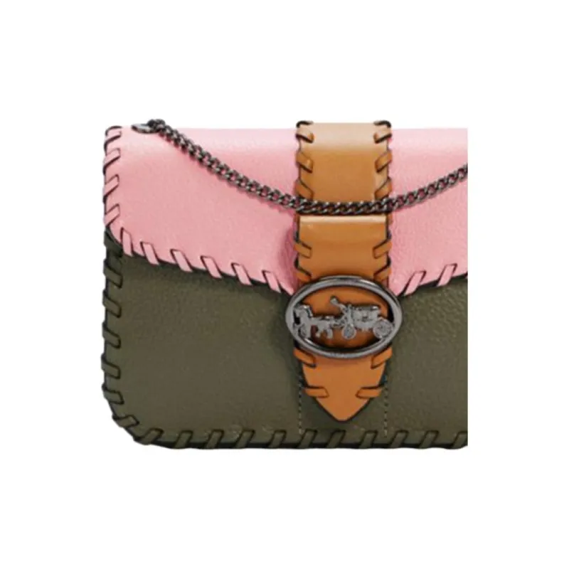 COACH Georgie Leather Crossbody Bag, Shoulder Bag Small Size Women's Pink & Jasper-4