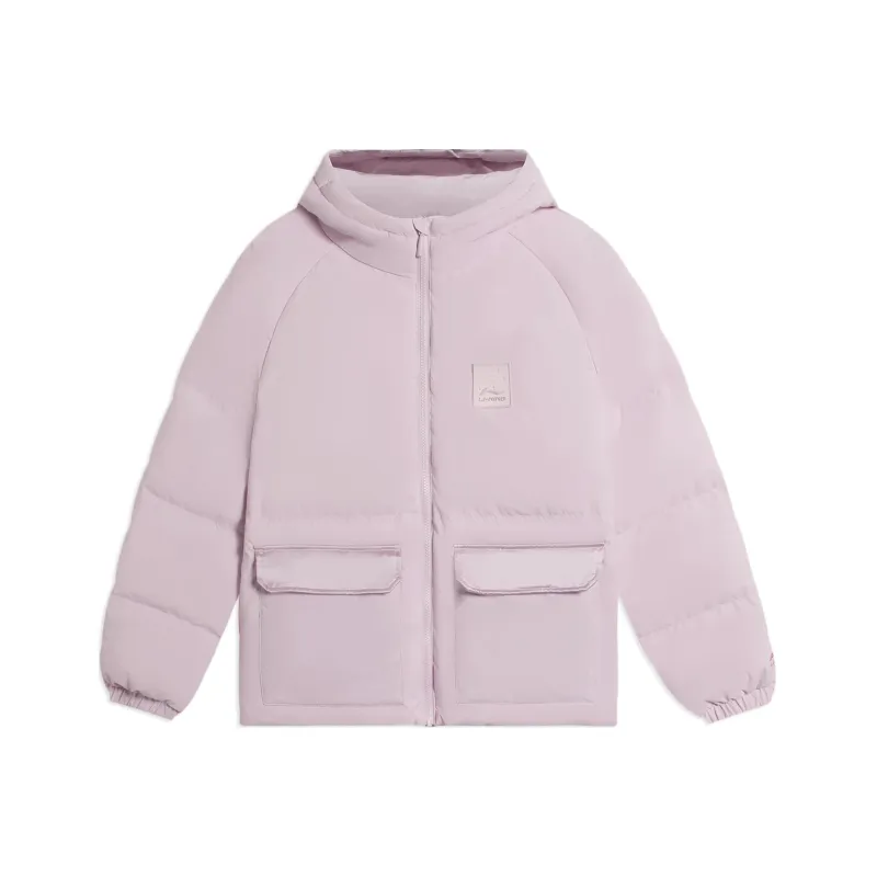 LiNing Sports Life Collection Down Jacket Women's Dusty Pink Purple-0