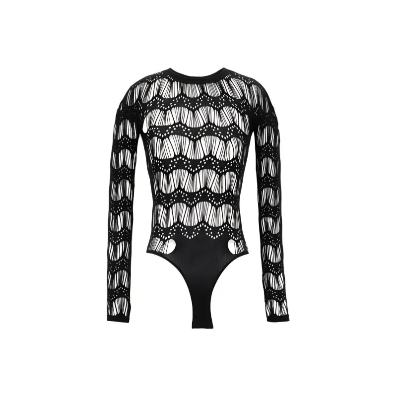 SAINT LAURENT Ladder Knit Crewneck Bodysuit-0