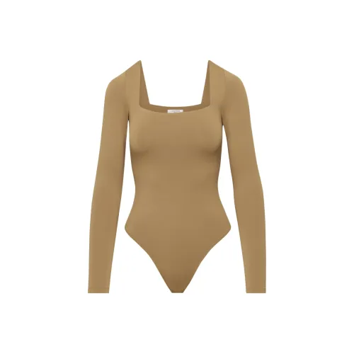 ARITZIA Contour Squareneck Longsleeve Bodysuit Bodysuits Women's Constant Camel/Long-Term Camels