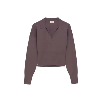 ARITZIA Wilfred Ginny Polo Sweater Polo Shirt Women's Smoked Eggplant Purple