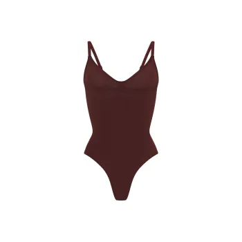 SKIMS Holiday Collection FW24 SEAMLESS SCULPT THONG BODYSUIT Jumpsuit Women's OXBLOOD/Ox Blood Color