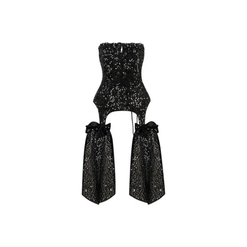Selkie Strapless Tops Women's Cognac With Cognac Sequins