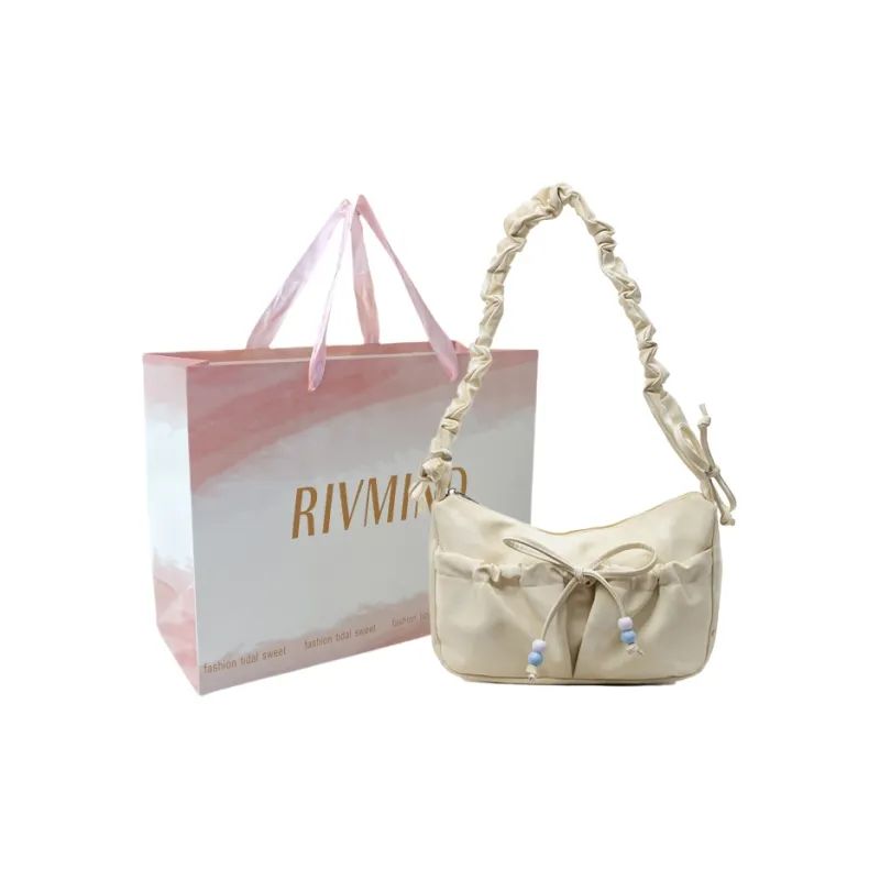 RIVMIND PU Shoulder Bag Regular Women's Ecru/Pink/Yellow/Silver/Black-15