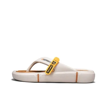 DEERWAY Abrasion Resistant Slip Resistant Flip Flops Men's Khaki Brown