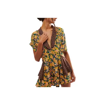 FREE PEOPLE Fiorella Romper Bodysuits Women's Lucky Combo