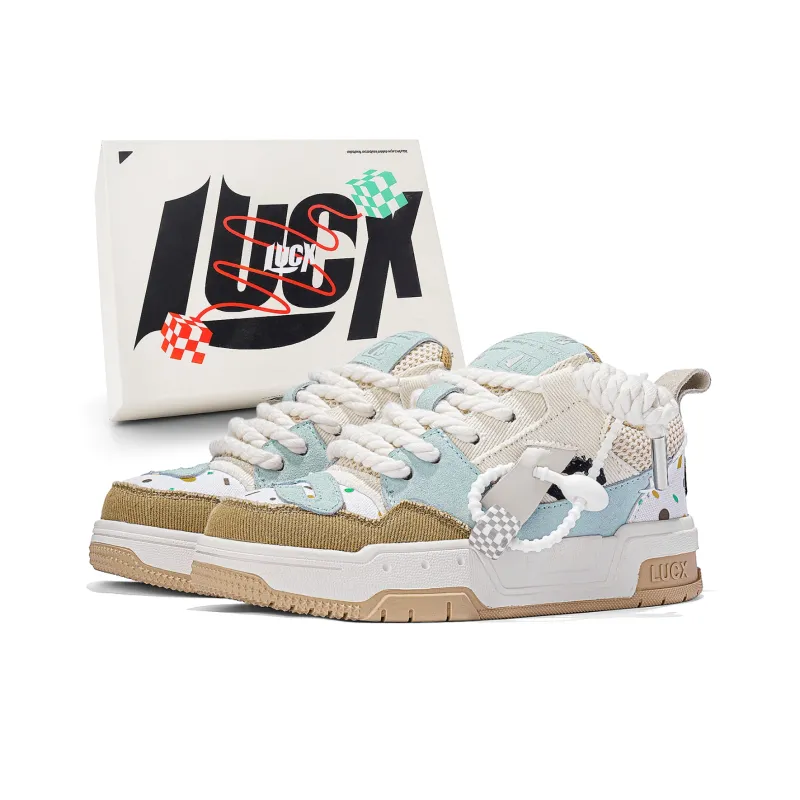 LUCX Cushioned Slip Resistant Abrasion Resistant Low Top Chunky Sneakers Unisex-47