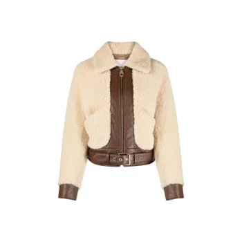 Chloé Shearling Zipped Bomber Jacket