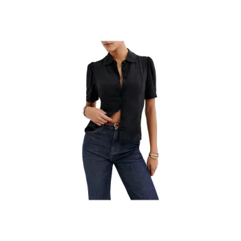 REFORMATION Elani Top Shirt Women's Black