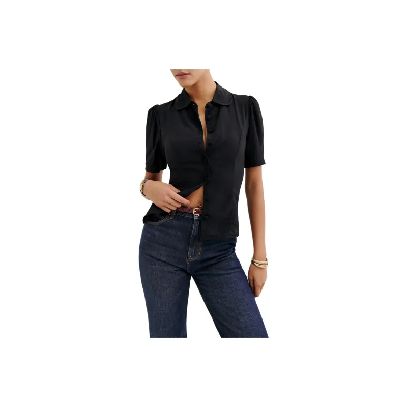 REFORMATION Elani Top Shirt Women's Black-0