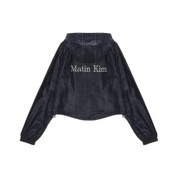 MATIN KIM Women's Matin Crop Hoodie Coating Jacket Black