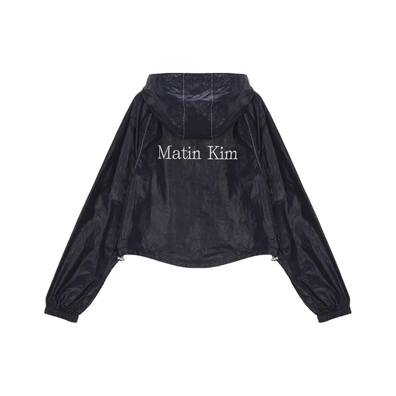 MATIN KIM Women's Matin Crop Hoodie Coating Jacket Black-0