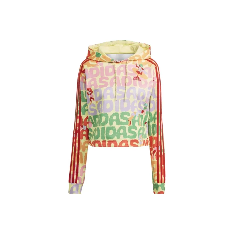 Adidas x FARM RIO 3-Stripes Hoodie Sweatshirt Women's Yellow-0