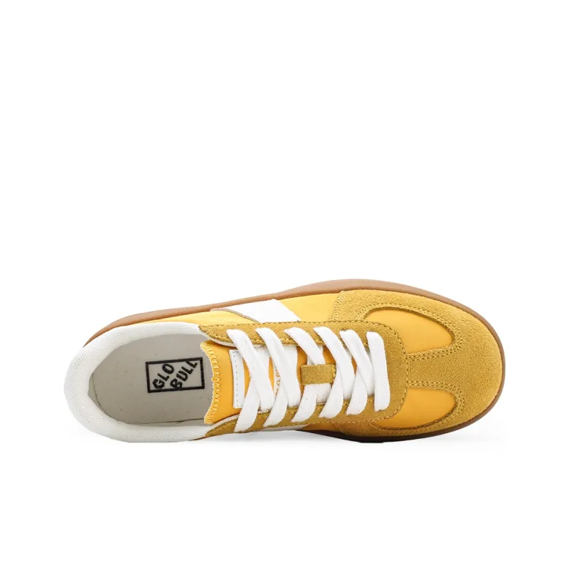 GLO BULL Slip Resistant Lightweight Height Increasing Low Top Skateboard Shoes Women's Yellow White-3