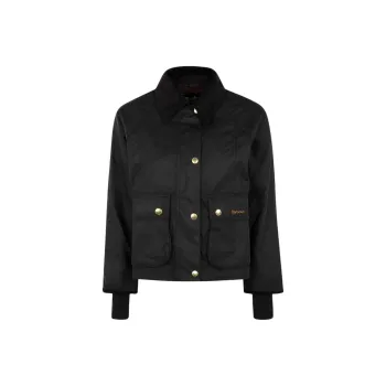 BARBOUR Logo Embroidered Cropped Jacket
