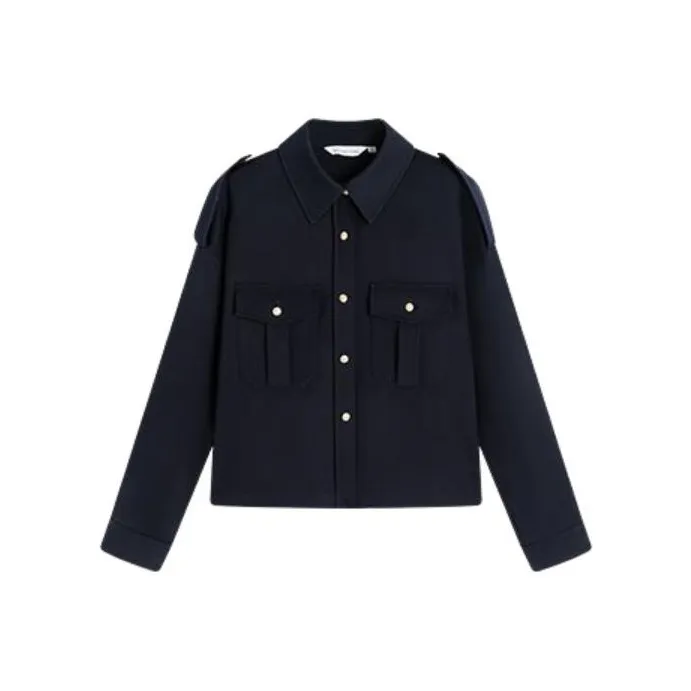 Famanxuan Shirt Women's Black Navy Blue-0