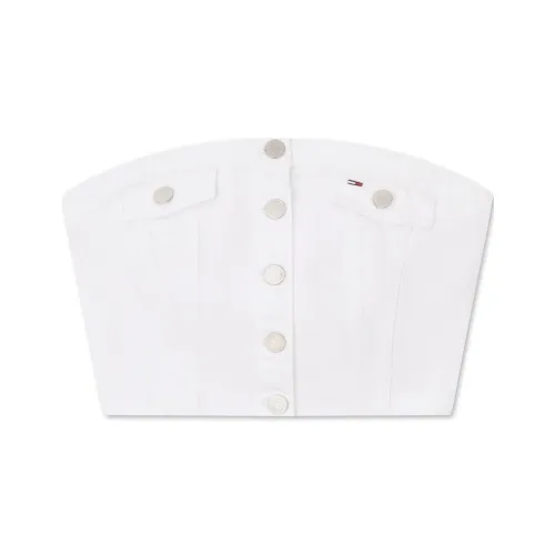 tommy Leather Hilfiger Strapless Top Women's White