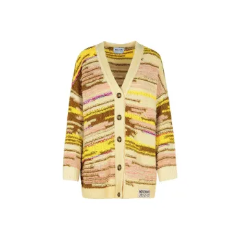 MOSCHINO Logo Patch Long Cardigan