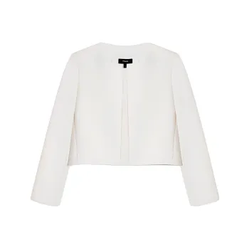 THEORY Collarless Cropped Jacket