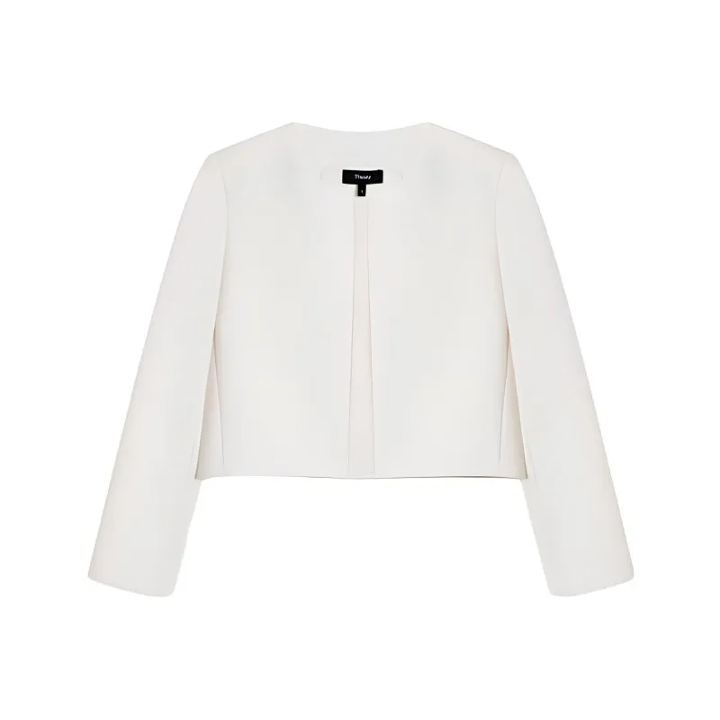THEORY Collarless Cropped Jacket-0