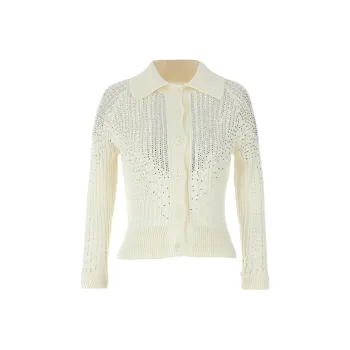ERMANNO SCERVINO Rhinestone Embellished Knit Cardigan