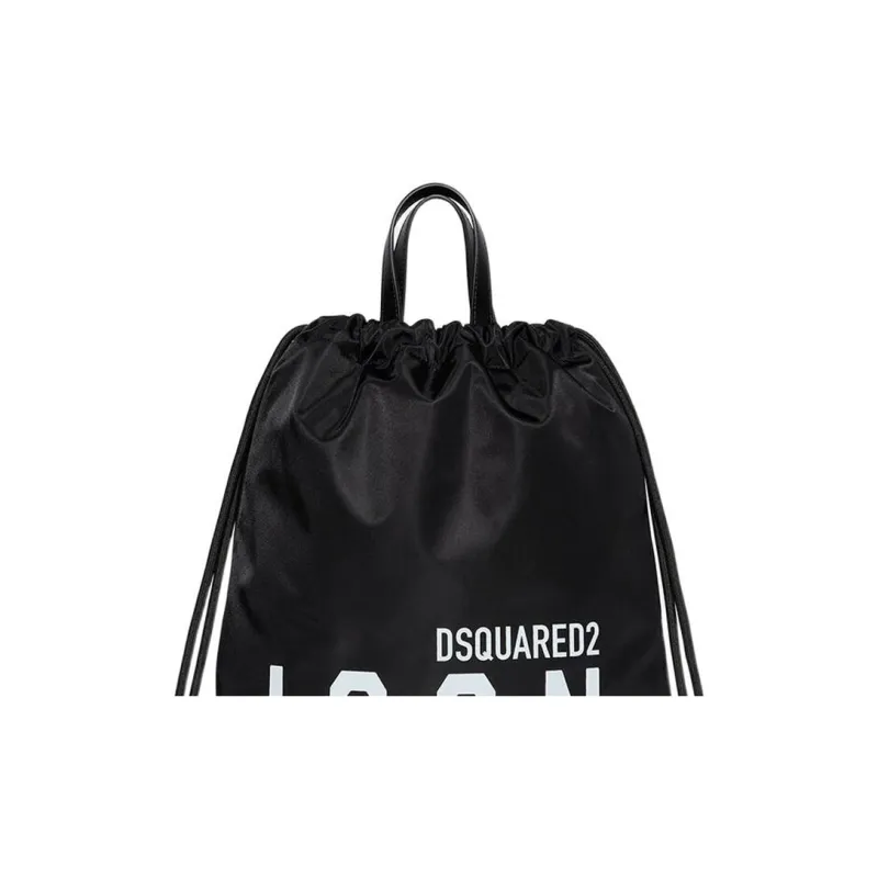 DSQUARED 2 Polyester With Leather Sports Bag Backpack Men's Black-4