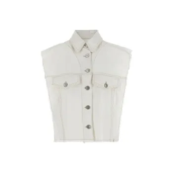 ISABEL MARANT Tyra Raw-Cut Edge Denim Vest