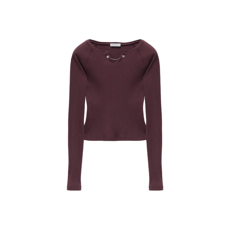 Alexander McQueen Chain detail Ribbed Top-0