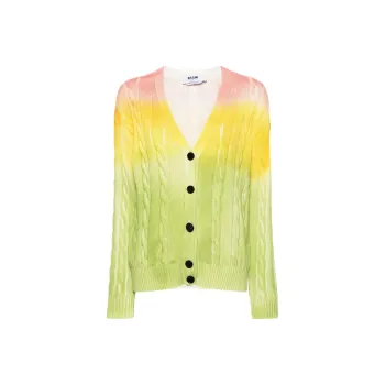 MSGM Tie Dyed Knitted Cardigan