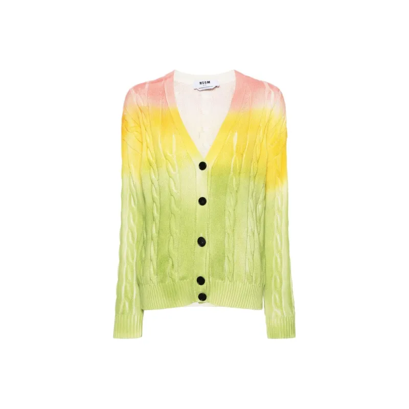 MSGM Tie Dyed Knitted Cardigan-0