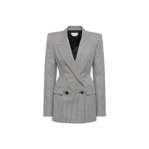Alexander McQueen Houndstooth Double-Breasted Blazer
