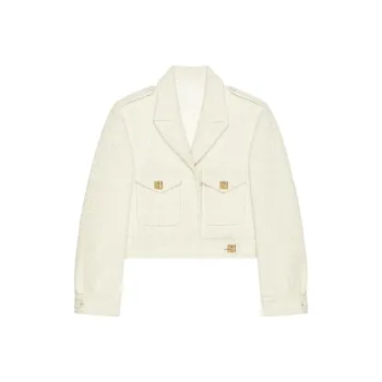 Givenchy 4G Plaque Tweed Cropped Jacket