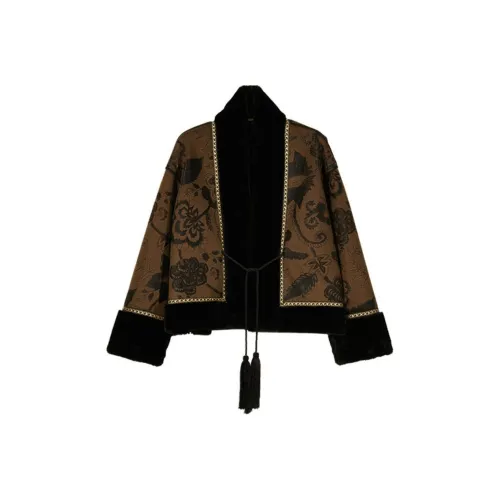 Contour Jackets Coats Women's Coffee Floral