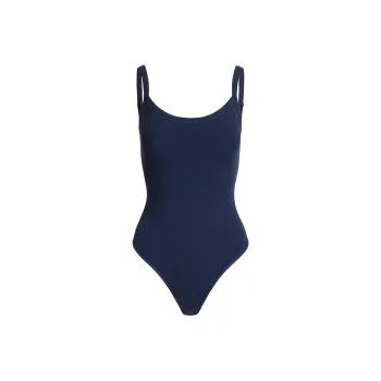 SKIMS COTTON JERSEY SCOOP NECK BODYSUIT Bodysuits Women's NAVY/Marine Blue